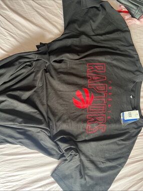 Toronto Raptors Black T‑Shirt with Red Lettering